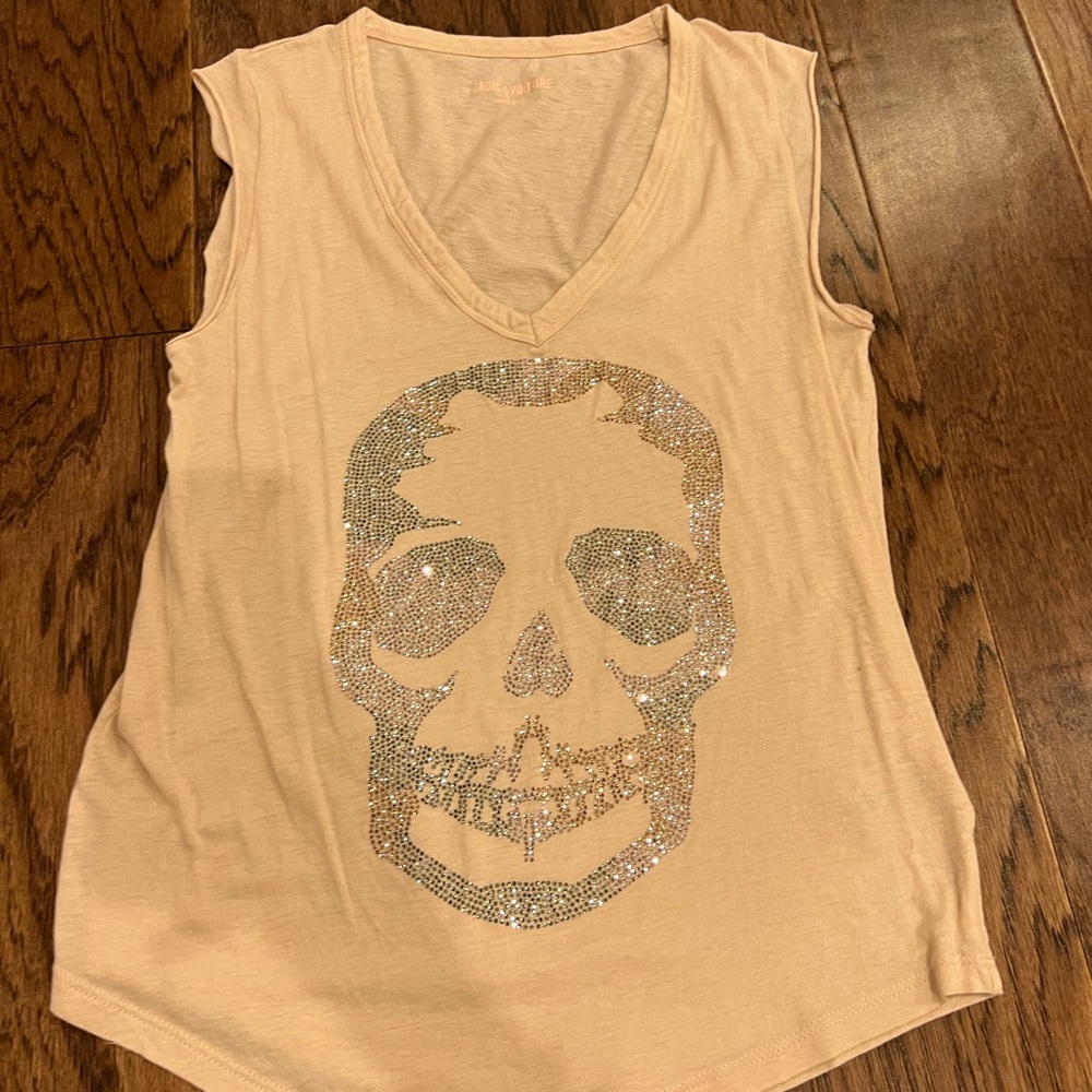blush pink skull tank top